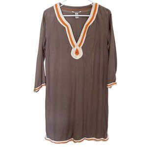 Lucky Brand  Dress M Linen Blend Lagom Beachy Boho Lagenlook